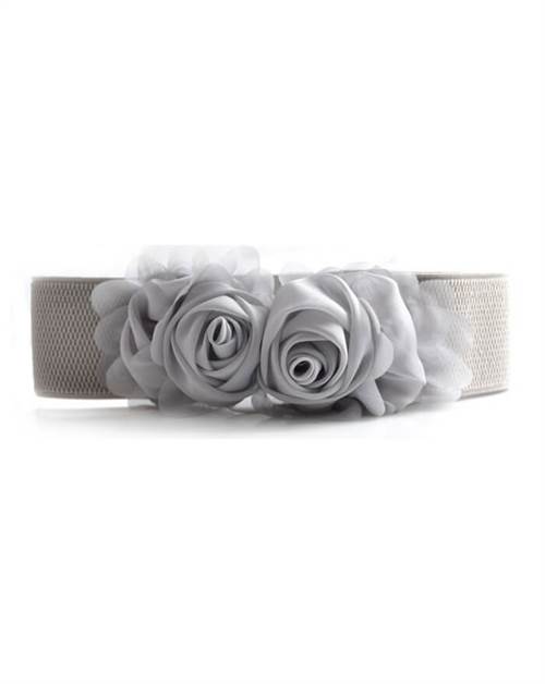 Elastiske grå bælter med grå roser
